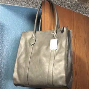 Gray oversized purse